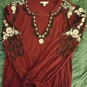 Lucky Brand Embroidered Gorgeous Top